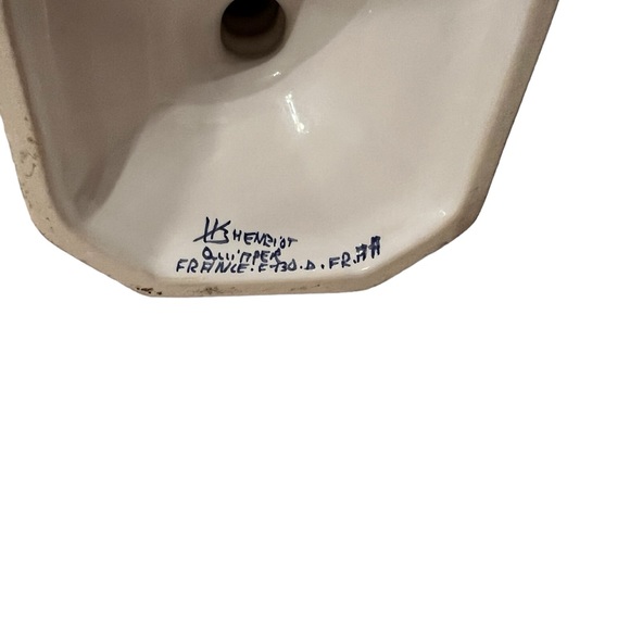 Vintage Herriot Quimper Porcelain Set of 2 Candlestick Holders France 5.75” - Picture 7 of 7